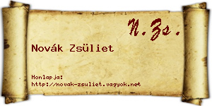 Novák Zsüliet névjegykártya